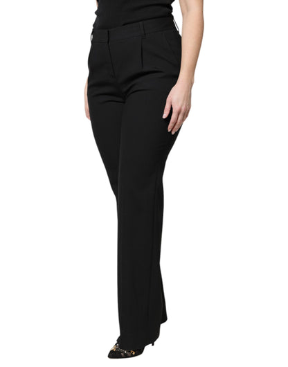 Dolce & Gabbana 9 To 5 Women's Regular Fit High Rise Virgin Wool Jeans - Black