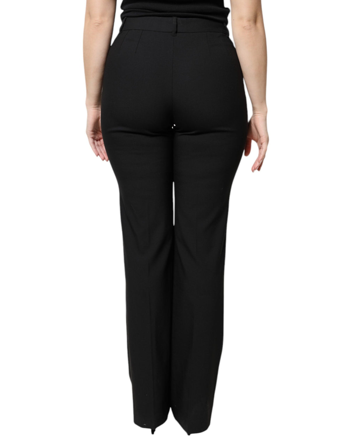 Dolce & Gabbana 9 To 5 Women's Regular Fit High Rise Virgin Wool Jeans - Black