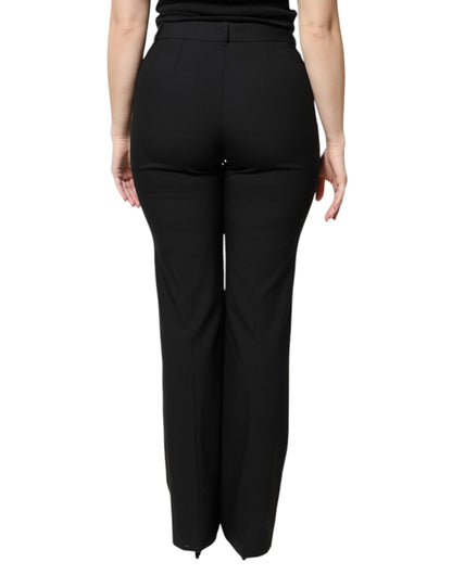 Dolce & Gabbana 9 To 5 Women's Regular Fit High Rise Virgin Wool Jeans - Black