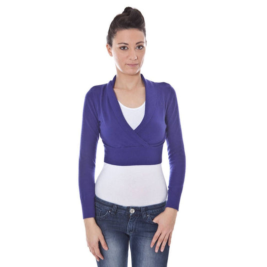 Datch Purple Wool Shrug V-neck Sweater