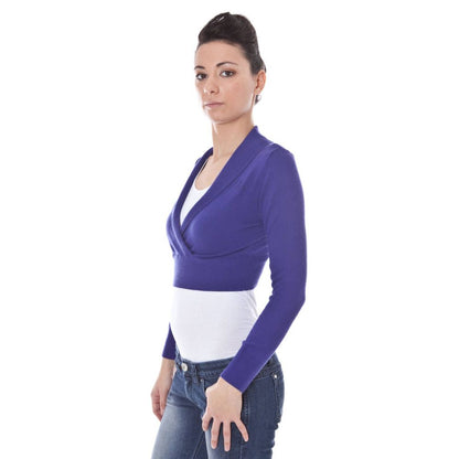 Datch Purple Wool Shrug V-neck Sweater