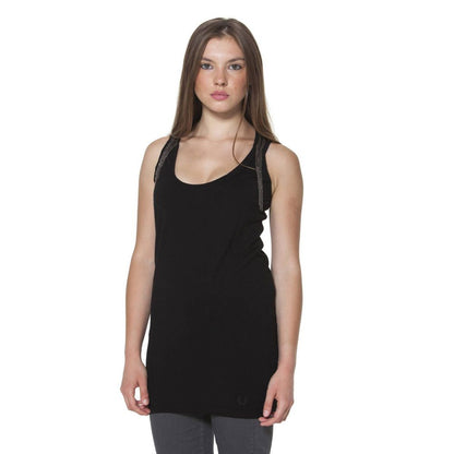 Black Polyester Narrow Shoulder Tank Top