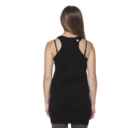 Black Polyester Narrow Shoulder Tank Top