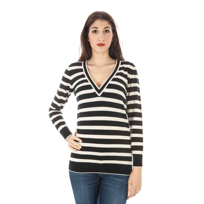 Black Wool V-neck Sweater