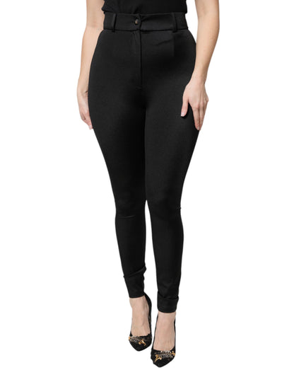 Dolce & Gabbana Women's Regular Fit Slim High Rise Stretch Nylon Jeans - Black
