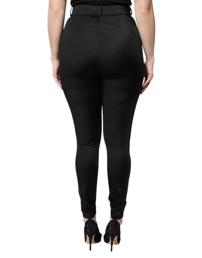 Dolce & Gabbana Women's Regular Fit Slim High Rise Stretch Nylon Jeans - Black