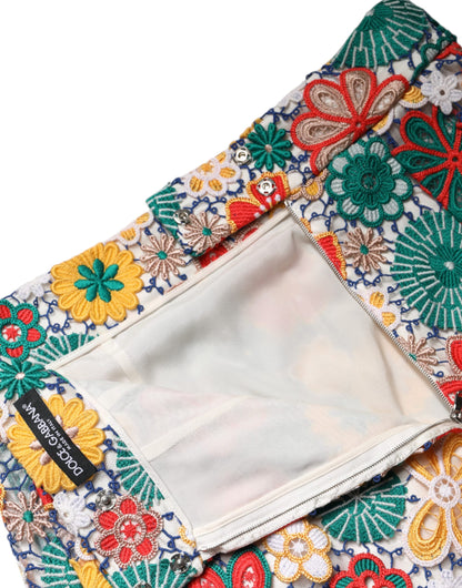 Dolce & Gabbana Women's High Rise Cotton Silk Polyester & Lace Mini Skirt - Multicolor Floral