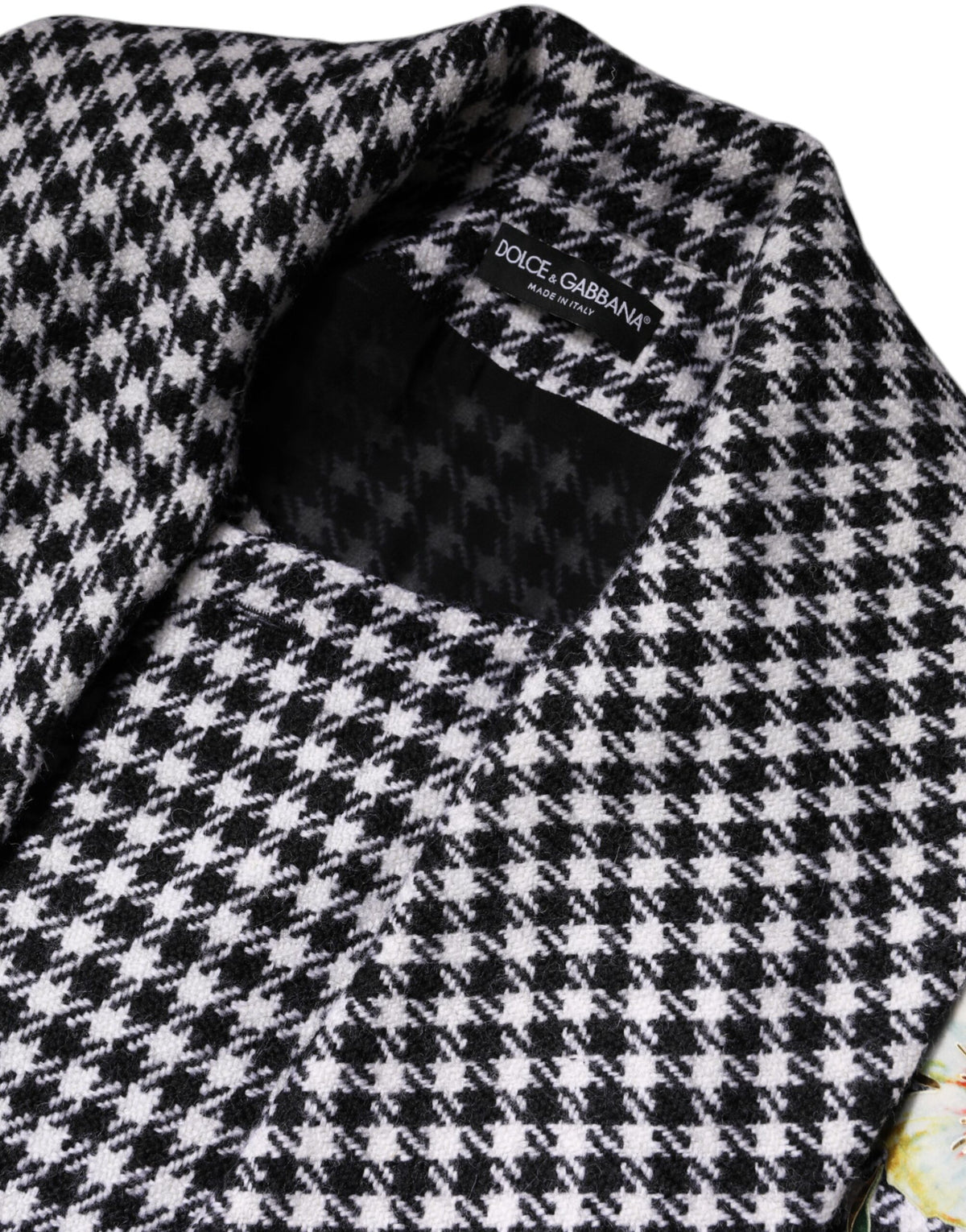 Dolce & Gabbana 9 To 5 Women's Virgin Wool Silk & Elastane Cape - Black White Patterned Floral