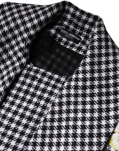 Dolce & Gabbana 9 To 5 Women's Virgin Wool Silk & Elastane Cape - Black White Patterned Floral