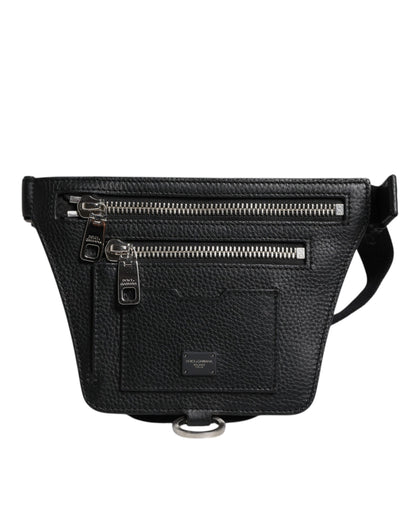 Dolce & Gabbana Calfskin Fanny Pack Backpack - Black