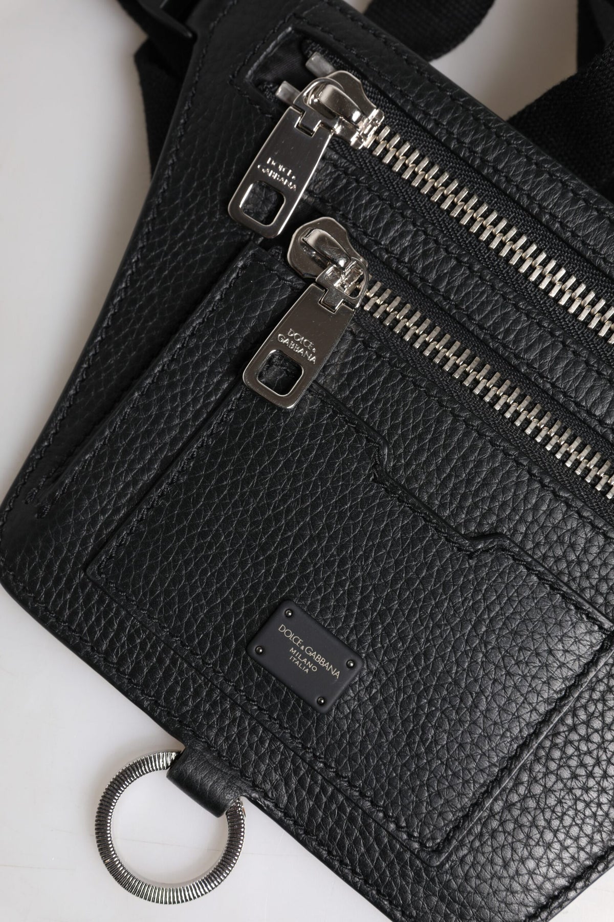 Dolce & Gabbana Calfskin Fanny Pack Backpack - Black