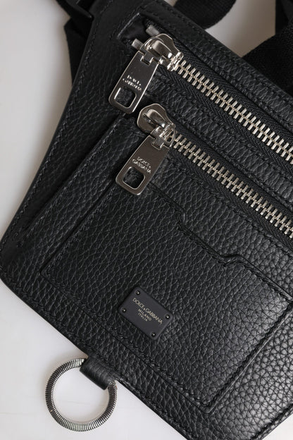 Dolce & Gabbana Calfskin Fanny Pack Backpack - Black