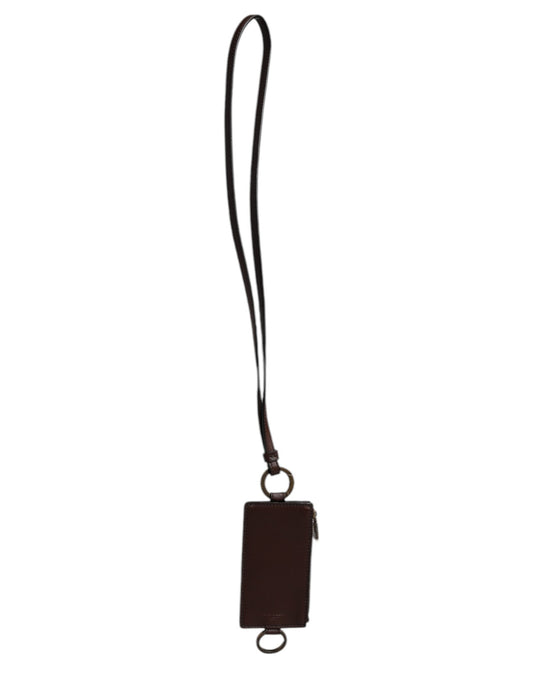 Dolce & Gabbana Calfskin Leather Cardholder Wallet - Brown