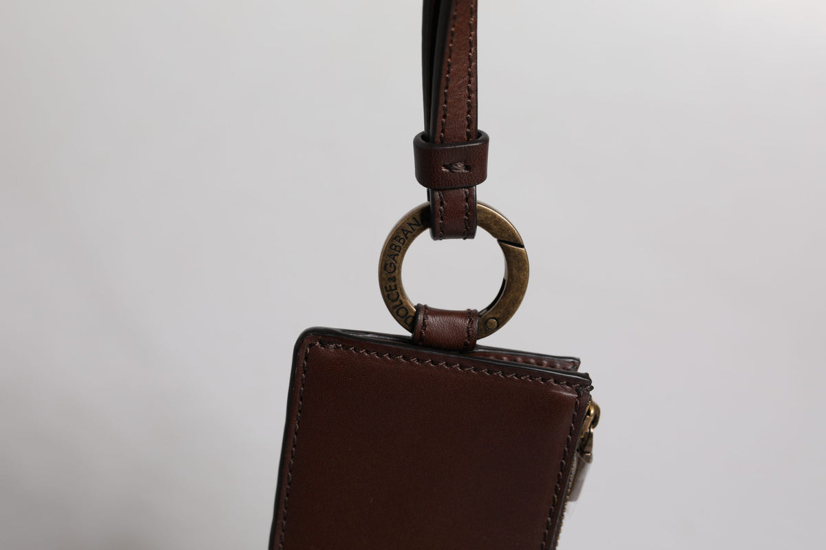 Dolce & Gabbana Calfskin Leather Cardholder Wallet - Brown