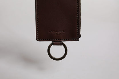 Dolce & Gabbana Calfskin Leather Cardholder Wallet - Brown
