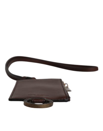 Dolce & Gabbana Calfskin Leather Cardholder Wallet - Brown