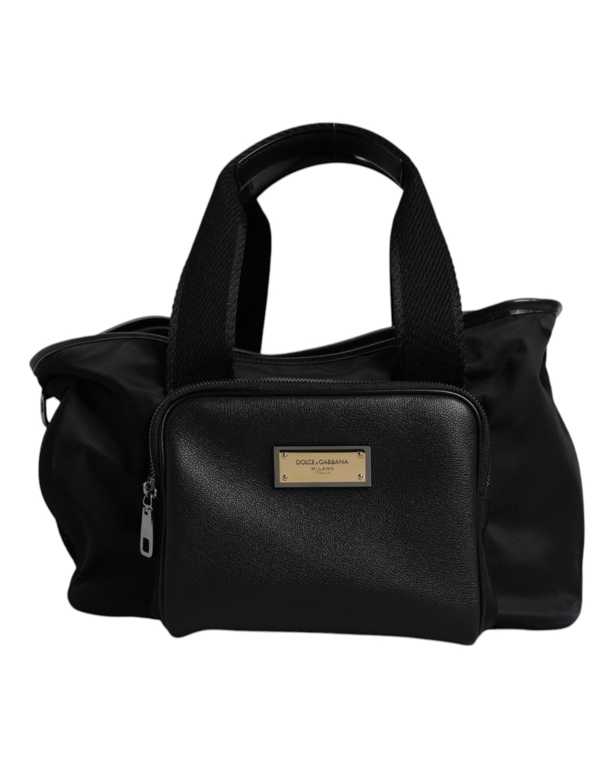 Dolce & Gabbana Leather Nylon Pet Carry Backpack - Black Silver