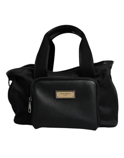 Dolce & Gabbana Leather Nylon Pet Carry Backpack - Black Silver