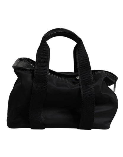 Dolce & Gabbana Leather Nylon Pet Carry Backpack - Black Silver