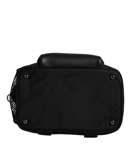 Dolce & Gabbana Leather Nylon Pet Carry Backpack - Black Silver