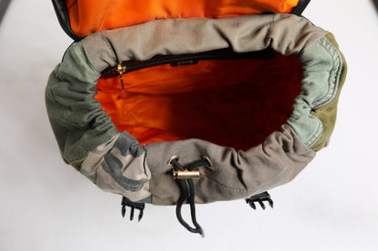 Dolce & Gabbana Military Green Patchwork School Backpack Bag