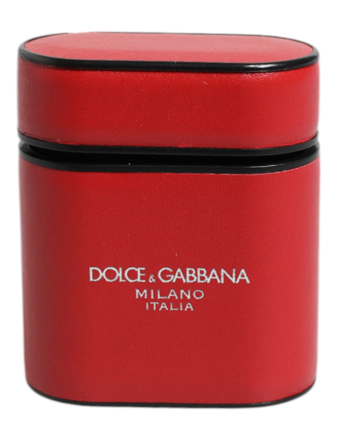 Dolce & Gabbana Calfskin Leather & Silicone Earbuds Carrying Case - Red Print
