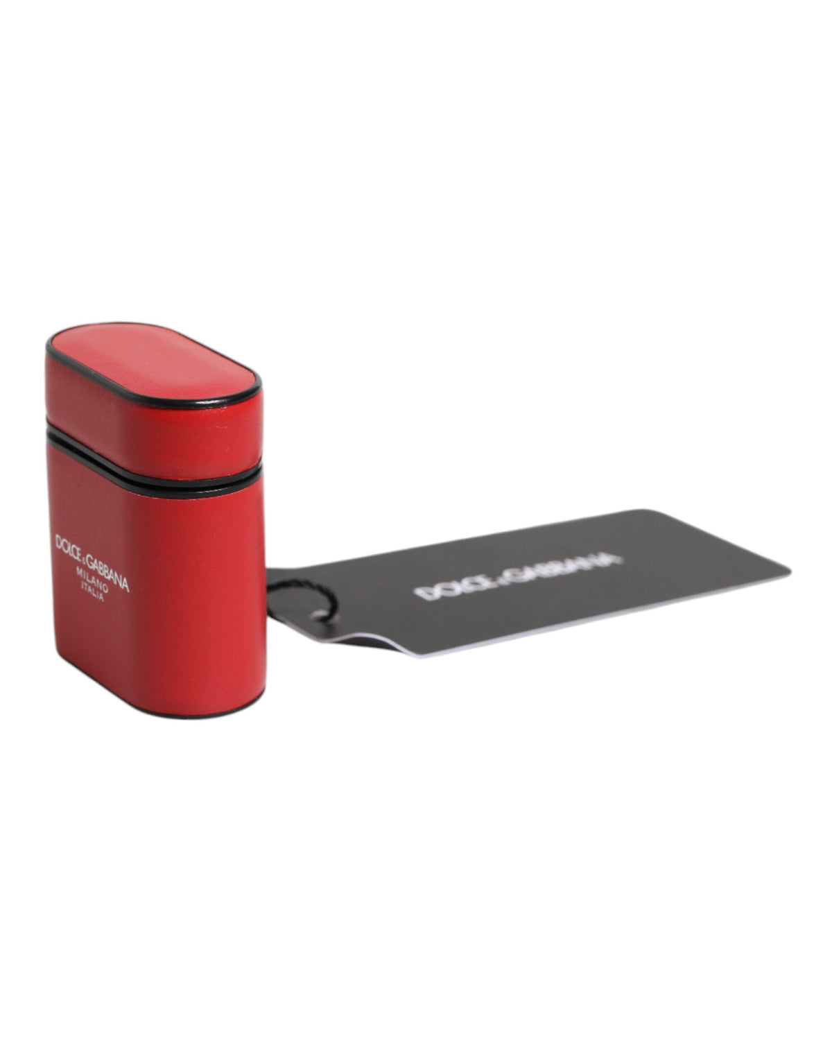 Dolce & Gabbana Calfskin Leather & Silicone Earbuds Carrying Case - Red Print