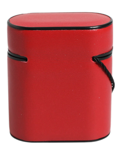 Dolce & Gabbana Calfskin Leather & Silicone Earbuds Carrying Case - Red Print