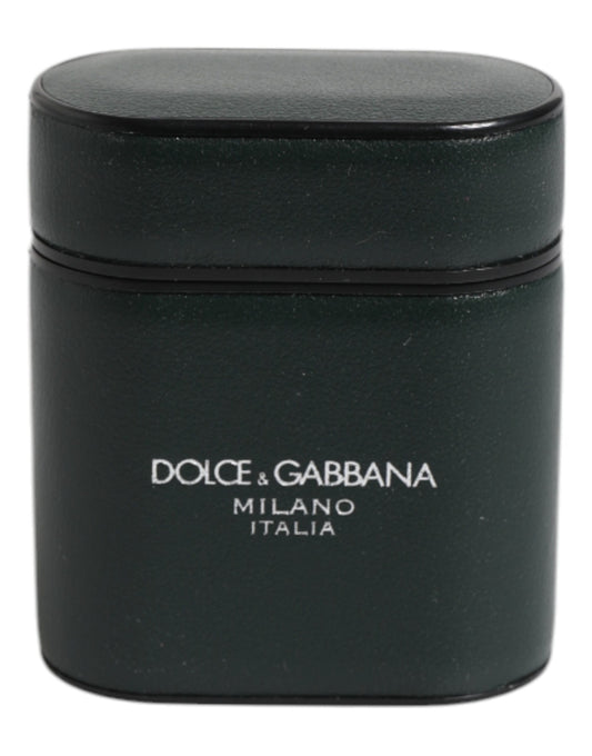 Dolce & Gabbana Calfskin Leather Earbuds Carrying Case - Black Print