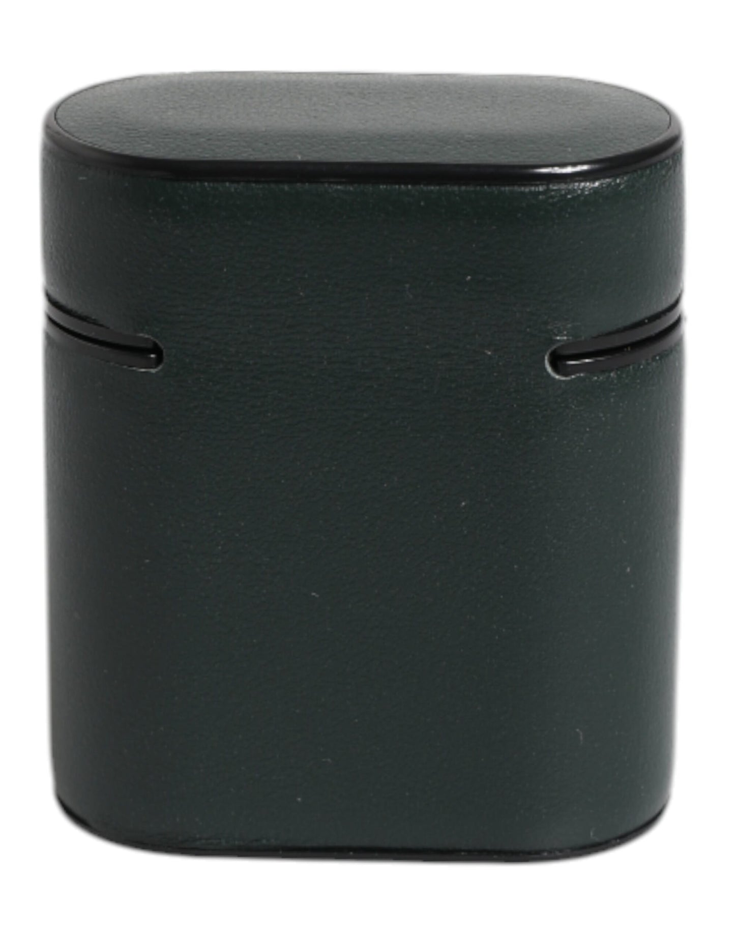 Dolce & Gabbana Black Calfskin Leather Logo Print Flip Holder Airpods Case