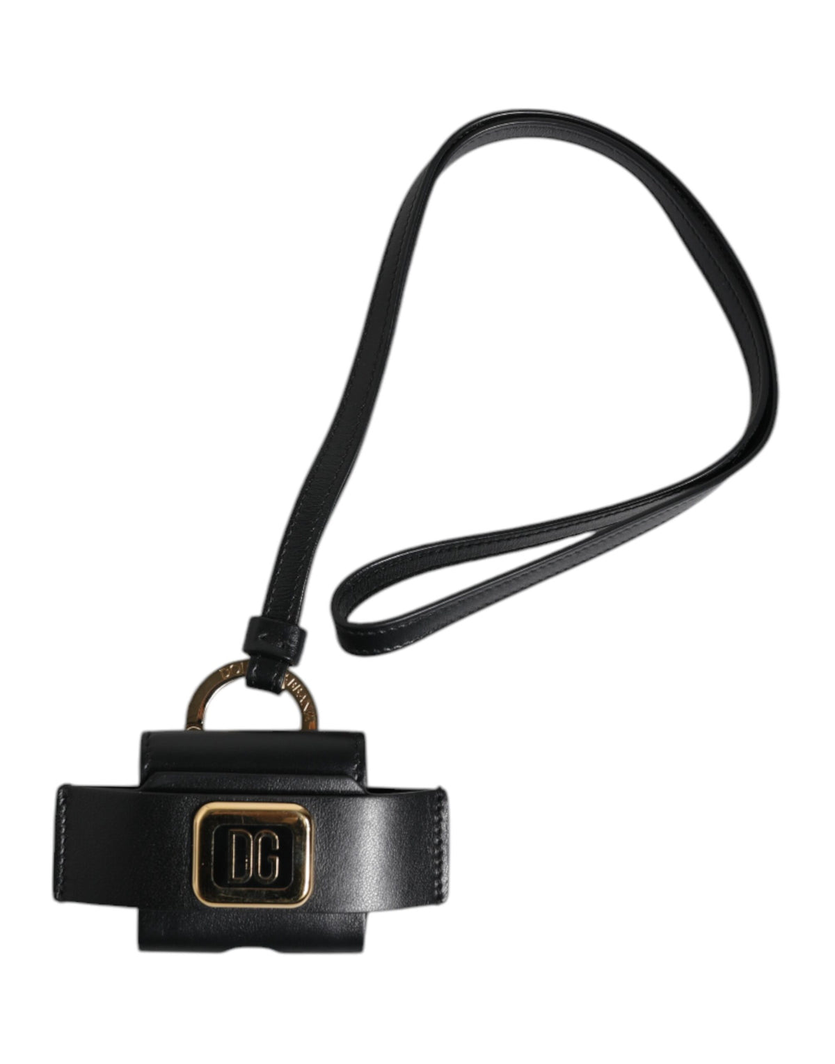 Dolce & Gabbana Play Leather & Metal Earbuds Carrying Case - Black Gold