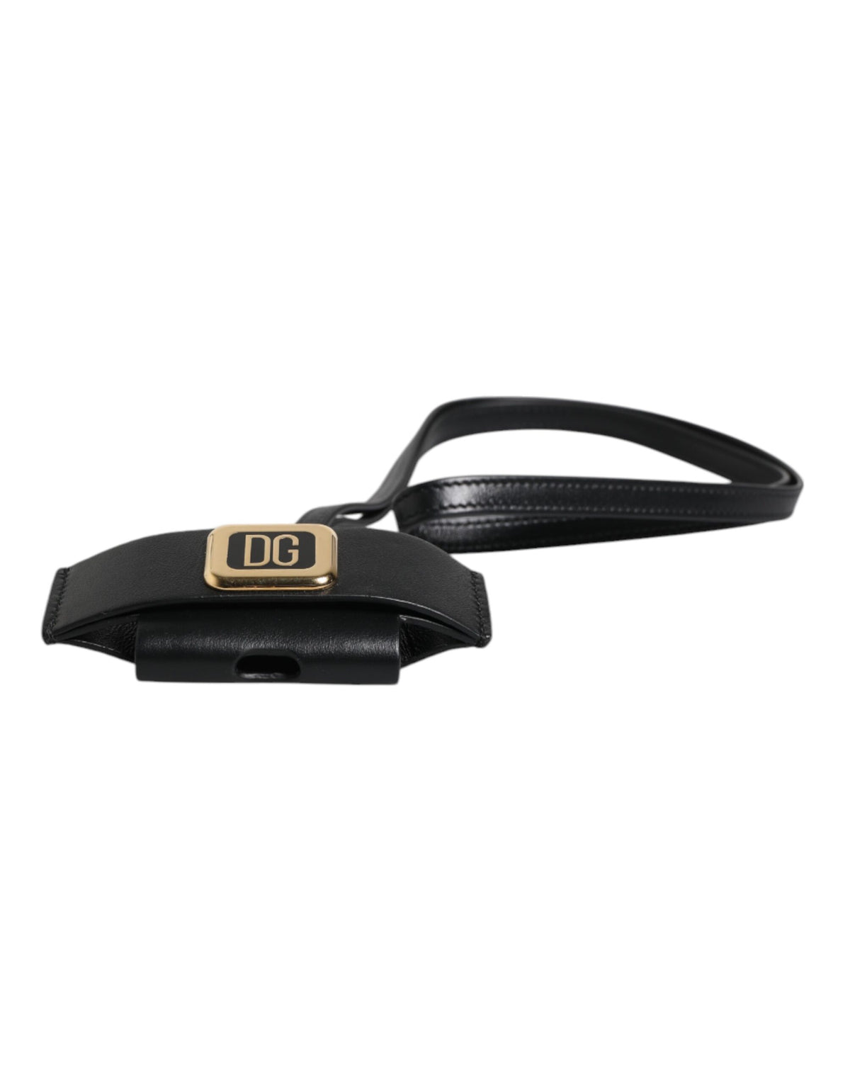 Dolce & Gabbana Play Leather & Metal Earbuds Carrying Case - Black Gold