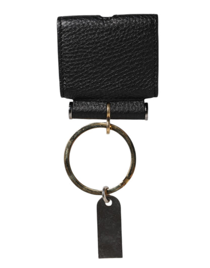 Dolce & Gabbana Leather & Metal Earbuds Carrying Case - Black Gold
