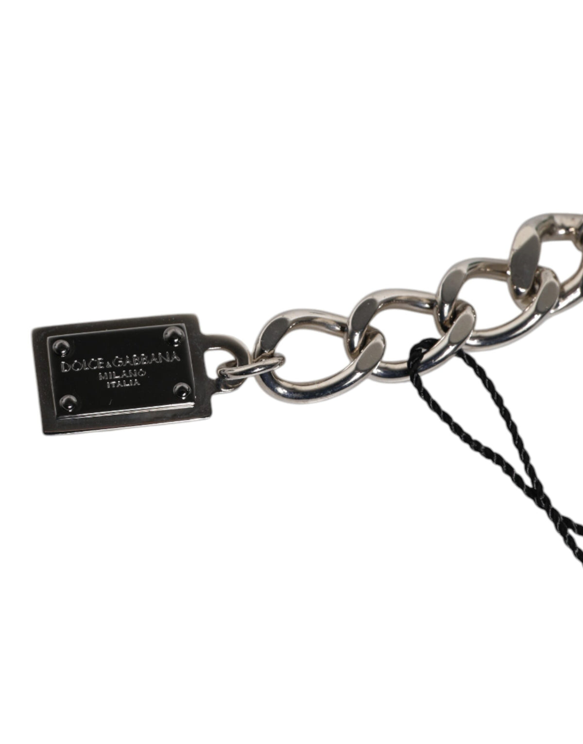 Dolce & Gabbana Women's Chain Beaded Charm Polyester Brass Silver & Pearls Bracelet - Multicolor Pearl Silver Signature