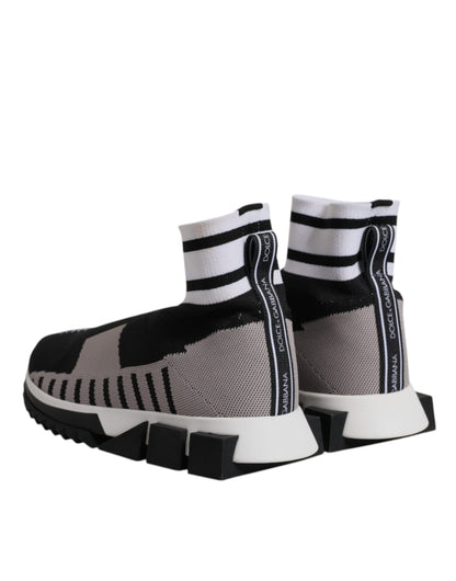 Dolce & Gabbana Black Gray Sorrento Socks Women Sneakers Shoes