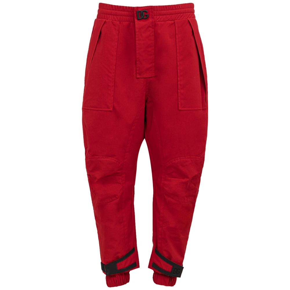 Dolce & Gabbana Red Polyamide Loose Fit Trousers
