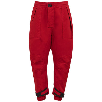 Dolce & Gabbana Red Polyamide Loose Fit Trousers