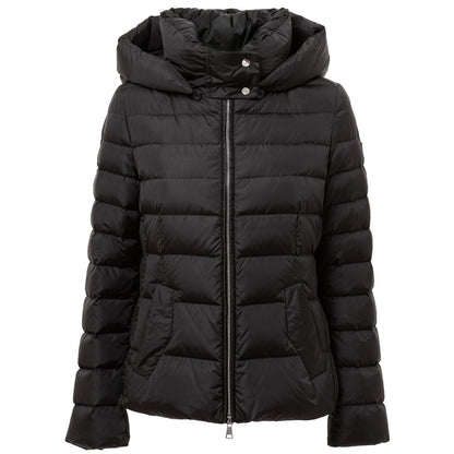 Add Black Polyamide Down Jacket with Detachable Hood