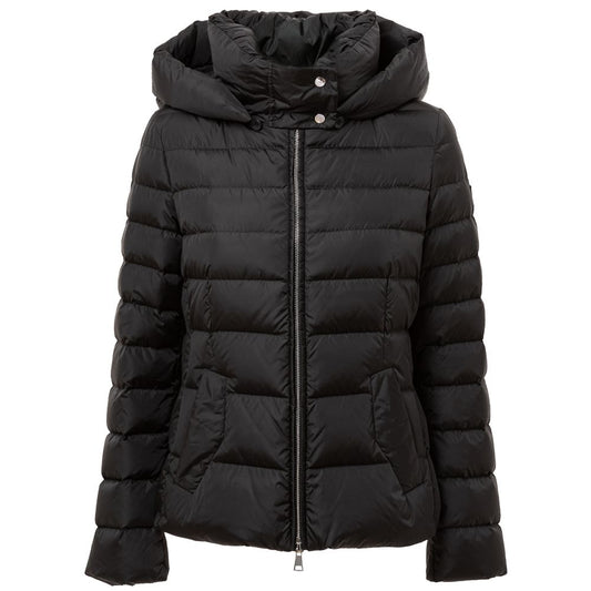 Add Black Polyamide Down Jacket with Detachable Hood