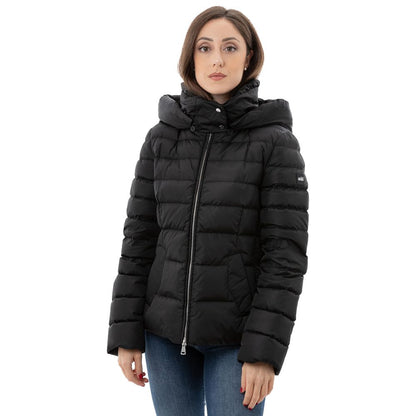 Add Black Polyamide Down Jacket with Detachable Hood