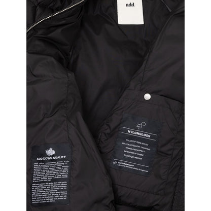 Add Black Polyamide Down Jacket with Detachable Hood