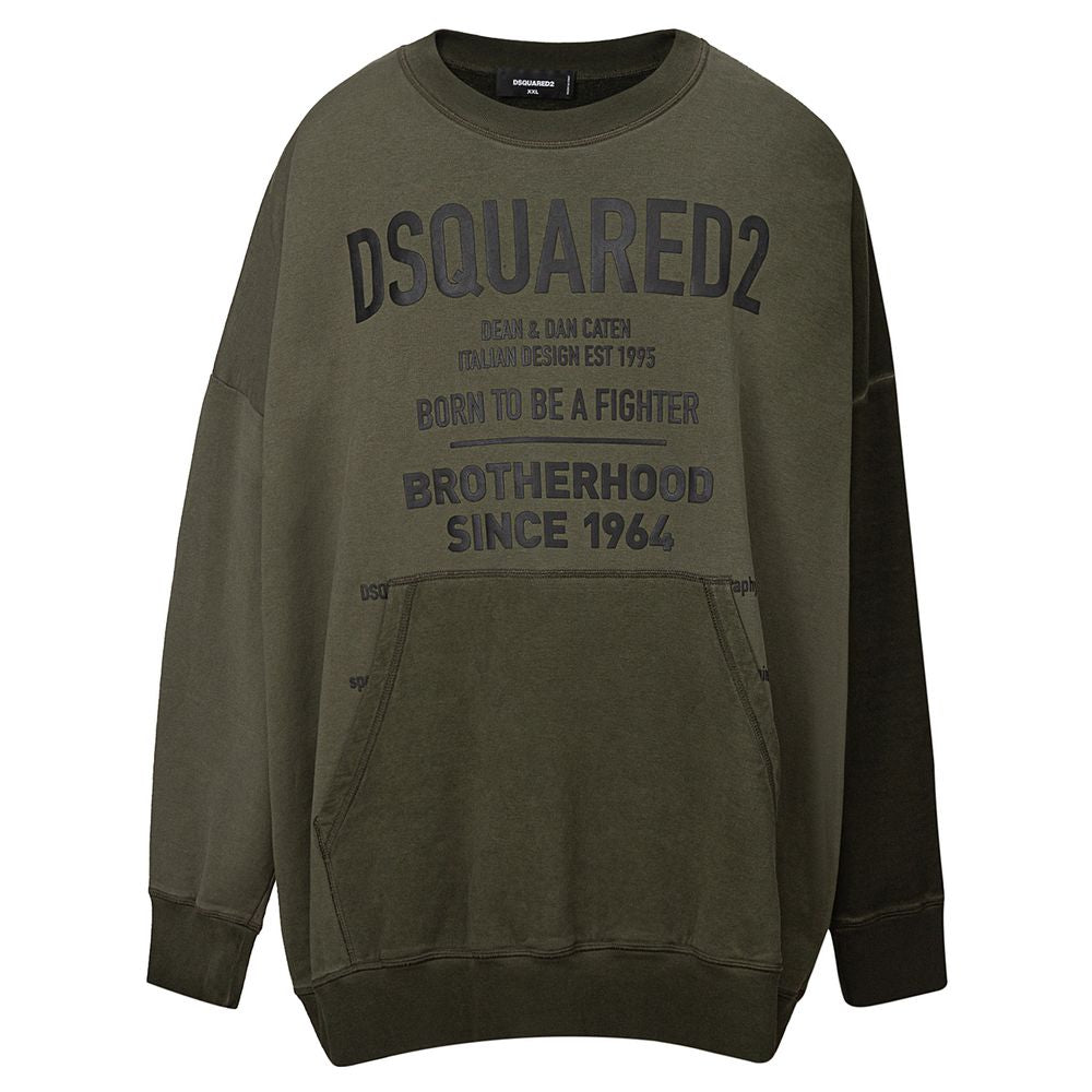 Dsquared² Men's Green Cotton Crewneck Sweater