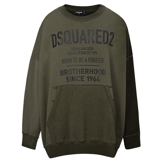 Dsquared² Men's Green Cotton Crewneck Sweater