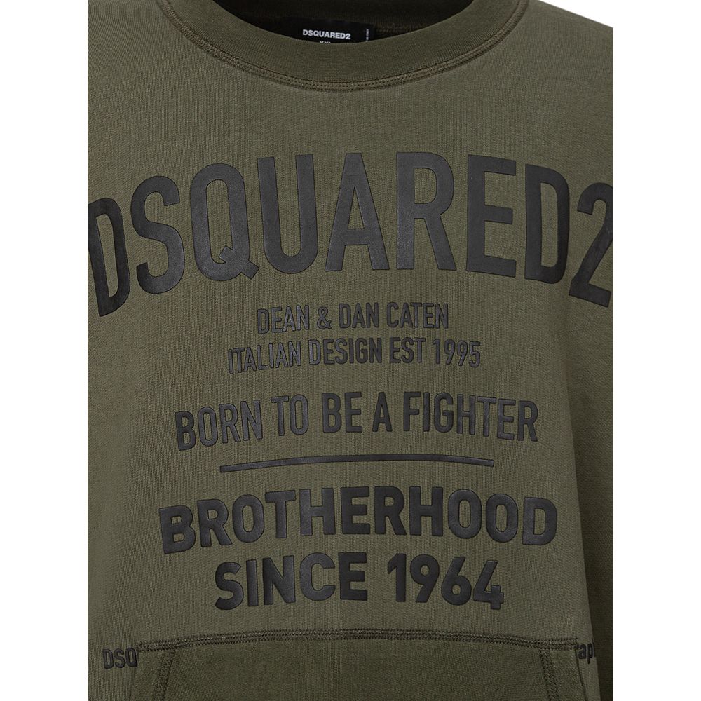 Dsquared² Men's Green Cotton Crewneck Sweater