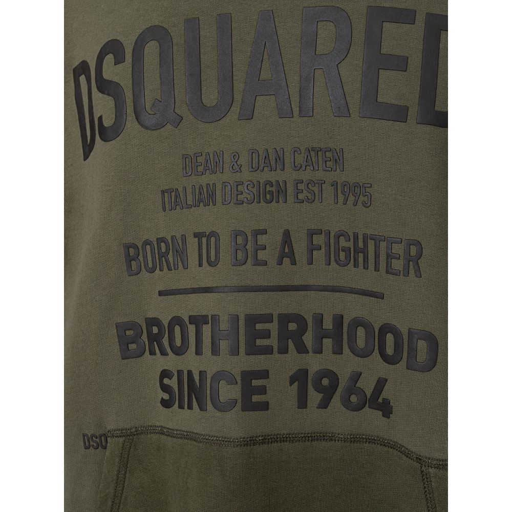 Dsquared² Men's Green Cotton Crewneck Sweater