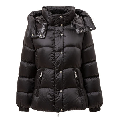 Add Black Polyamide Down Jacket with Detachable Hood