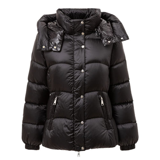 Add Black Polyamide Down Jacket with Detachable Hood