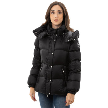 Add Black Polyamide Down Jacket with Detachable Hood