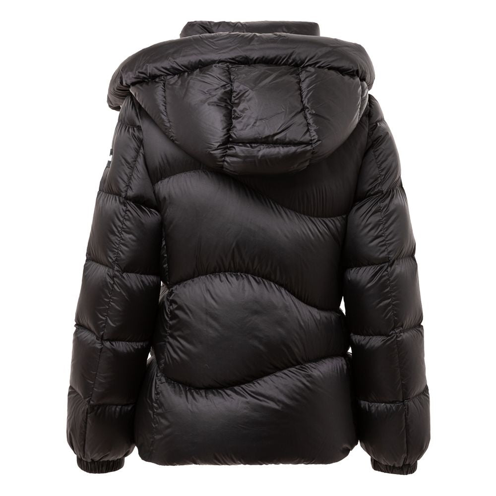 Add Black Polyamide Down Jacket with Detachable Hood