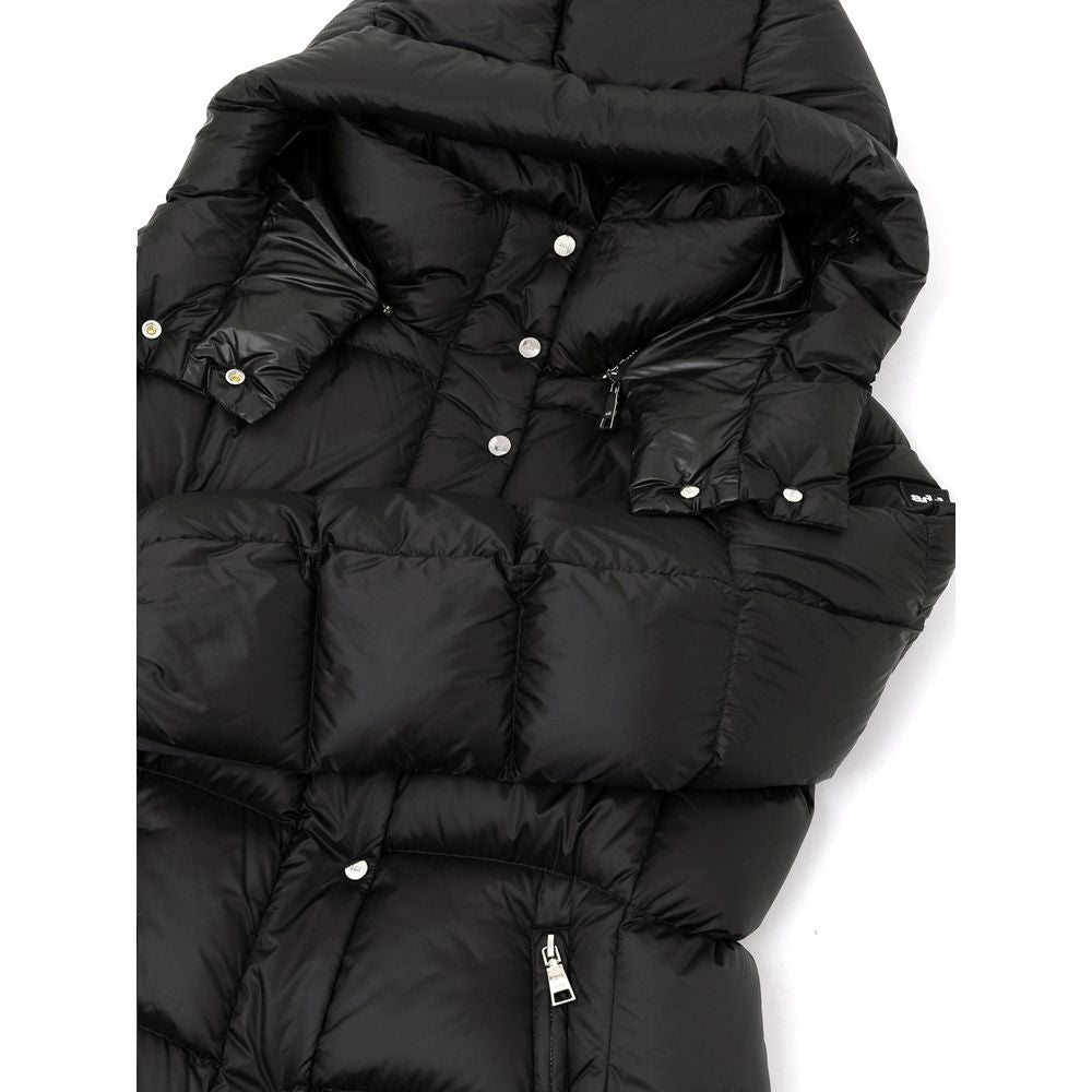 Add Black Polyamide Down Jacket with Detachable Hood